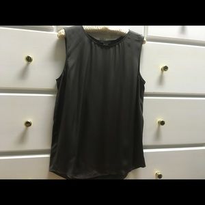 Vince silk sleeveless open back blouse